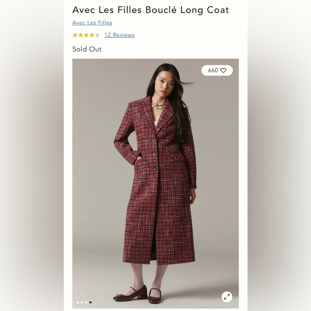 NWT! Avec Les Filles Bouclé Long Coat